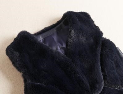 Temperament Winter Long Faux Fur Vest Fashion Women Suit Skirt - Black